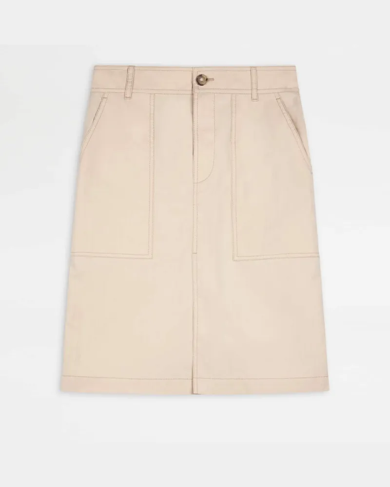 TOD'S Rock aus technischer Baumwolle, CREME Skirts Creme