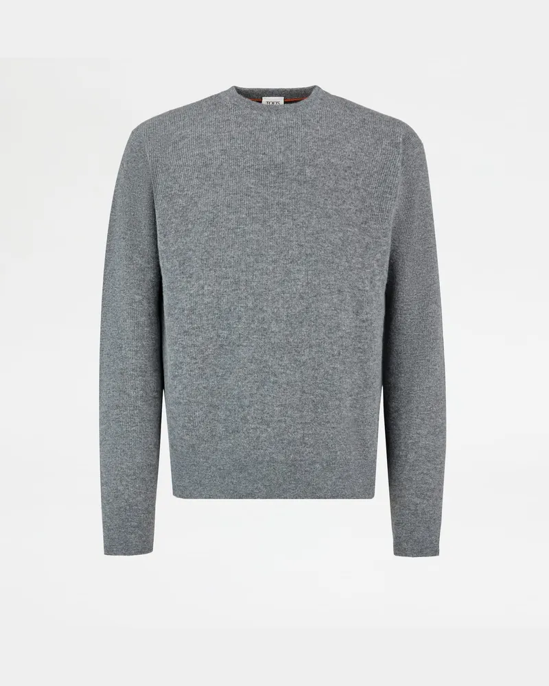 TOD'S Rundhalspullover aus Kaschmir, GRAU, XX - Knitwear Grau