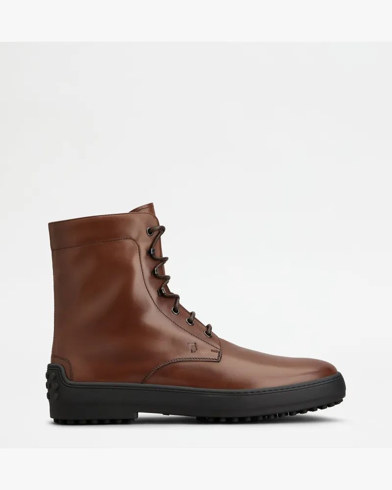 TOD'S Stiefeletten Winter Gommino aus Leder, BRAUN Shoes Braun