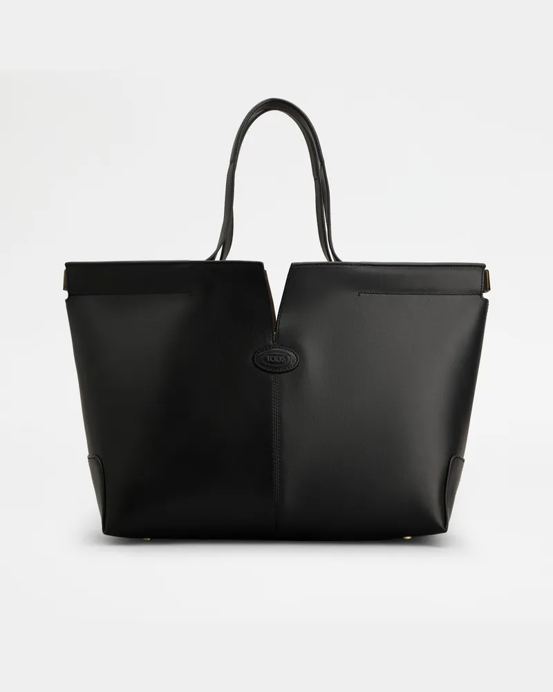 TOD'S Di Bag Folio aus Leder Medium-Small, SCHWARZ,  - Bags Schwarz