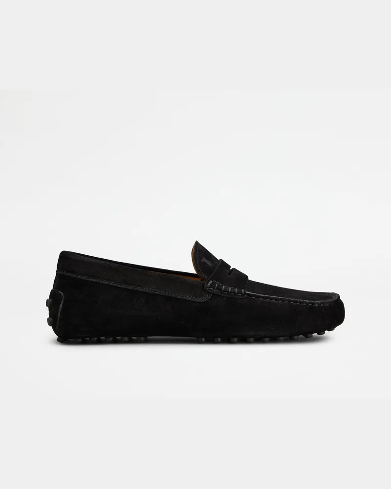 TOD'S Mokassins Gommino aus Veloursleder, SCHWARZ Shoes Schwarz