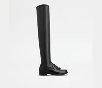 Overknee-Stiefel aus Leder, SCHWARZ Shoes