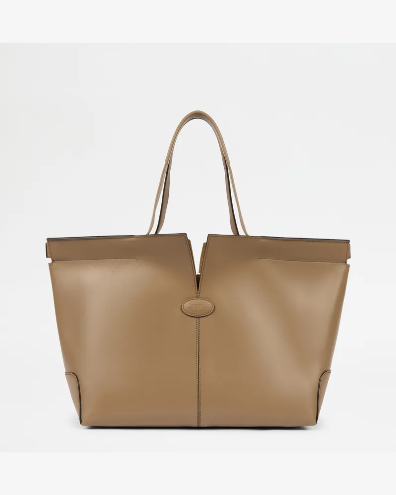 TOD'S Di Bag Folio aus Leder Medium-Small, BEIGE,  - Bags Beige