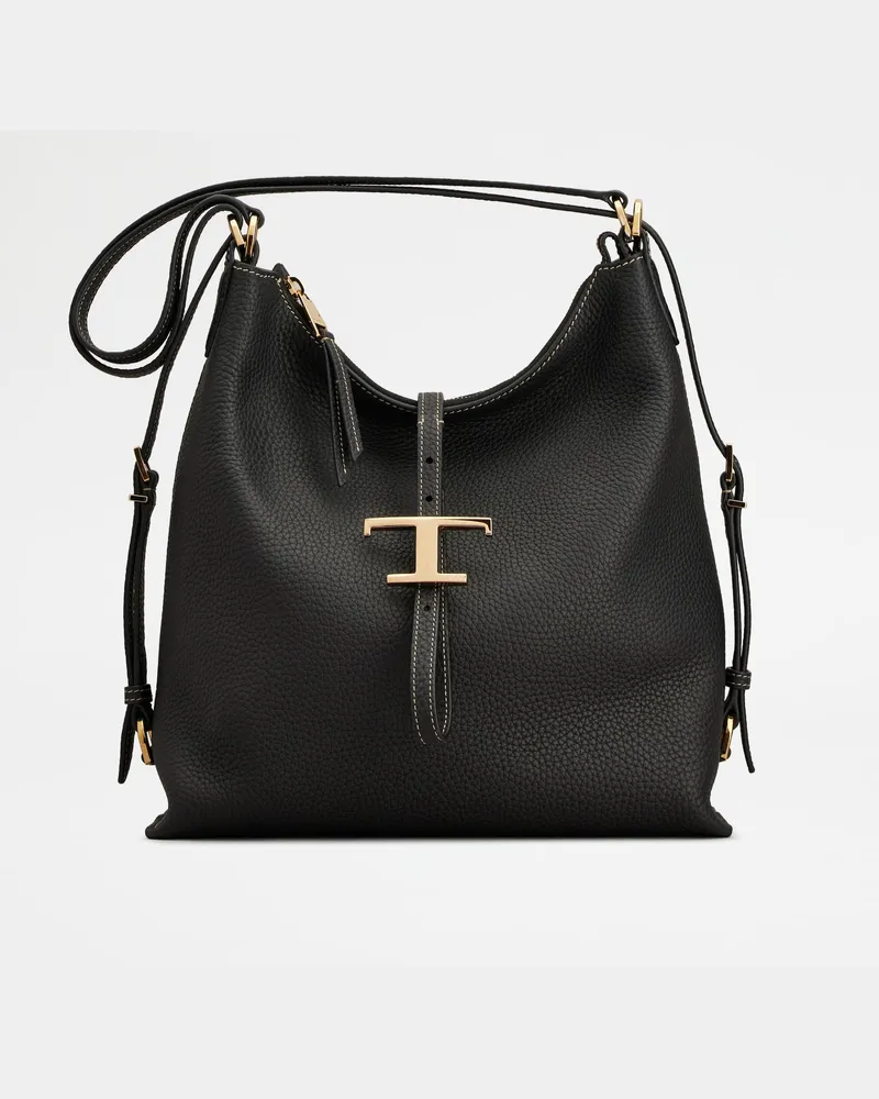 TOD'S Schultertasche T Timeless aus Leder Small, SCHWARZ,  - Bags Schwarz