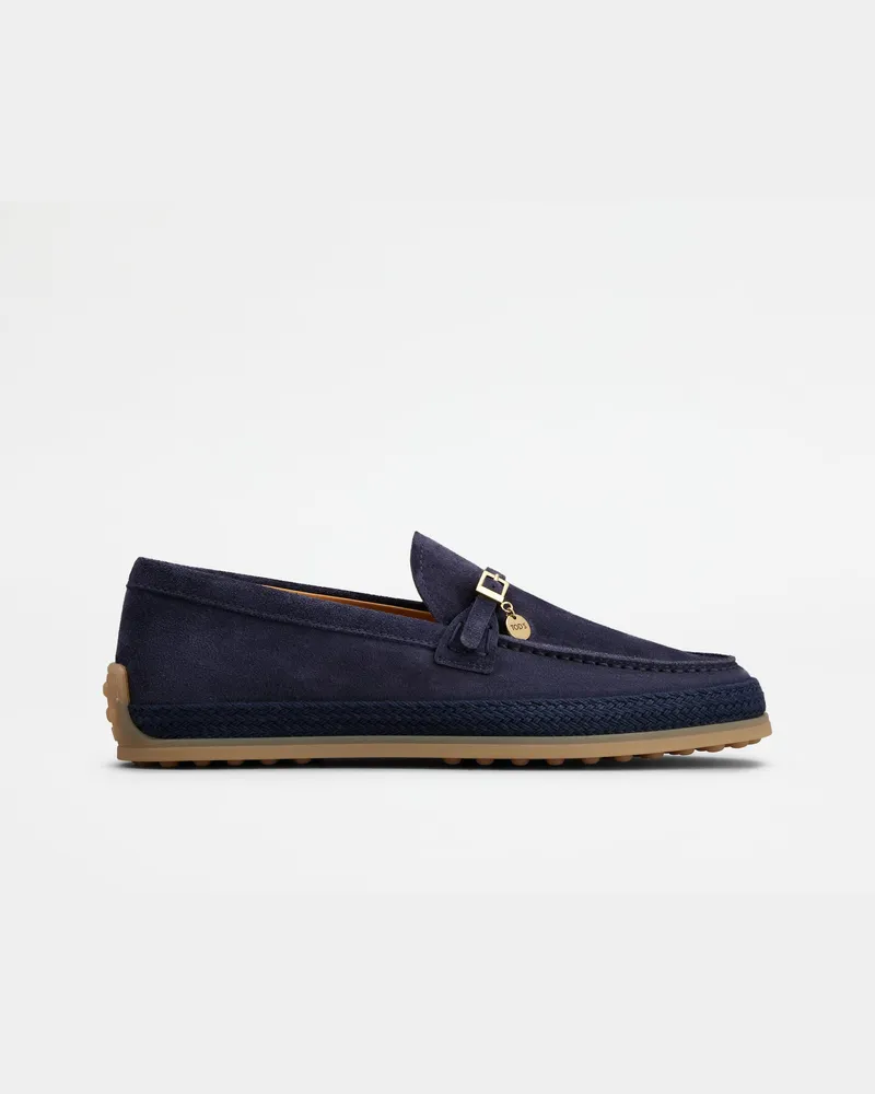 TOD'S Loafers aus Veloursleder, BLAU Shoes Blau