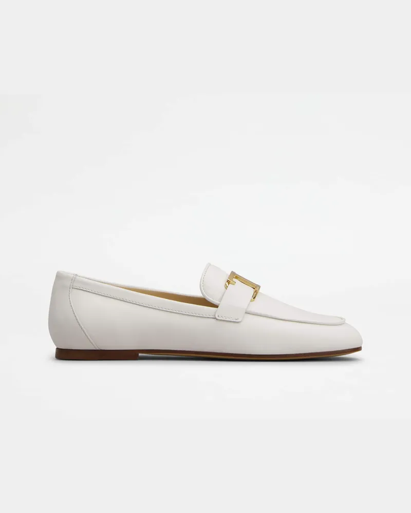 TOD'S Loafer T Timeless aus Leder, WEISS Shoes Weiss