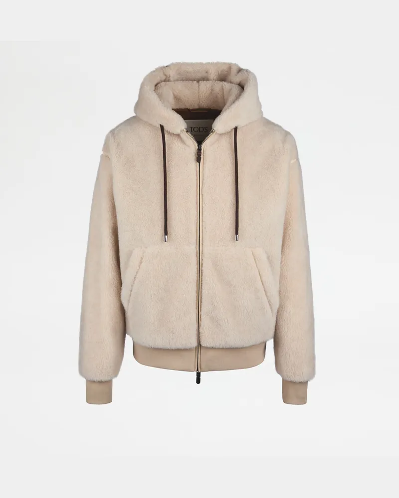 TOD'S Jacke aus Wolle und Seide, CREME Coat / Trench Creme