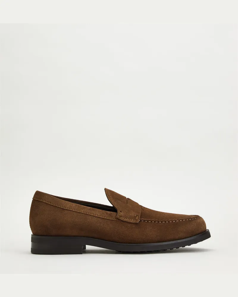 TOD'S Loafers aus Veloursleder, BRAUN Shoes Braun