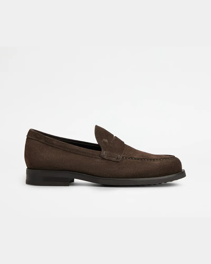 TOD'S Loafers aus Veloursleder, BRAUN Shoes Braun