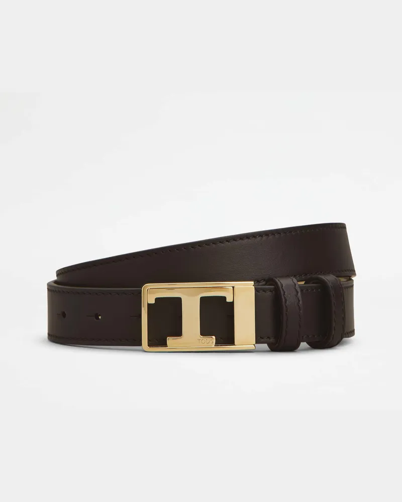 TOD'S Gürtel T Timeless aus Leder, BRAUN, 95 - Belts Braun