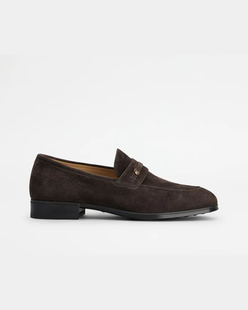 TOD'S Loafers aus Veloursleder, BRAUN Shoes Braun