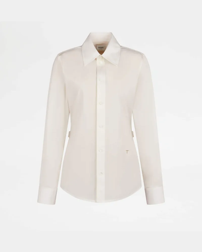 TOD'S Bluse aus Popeline, WEISS Shirts Weiss
