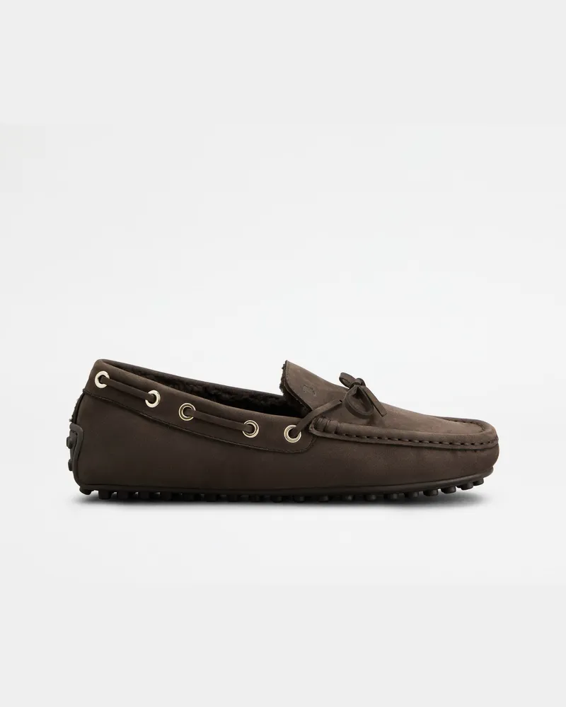 TOD'S Mokassins City Gommino aus Nubukleder, BRAUN Shoes Braun