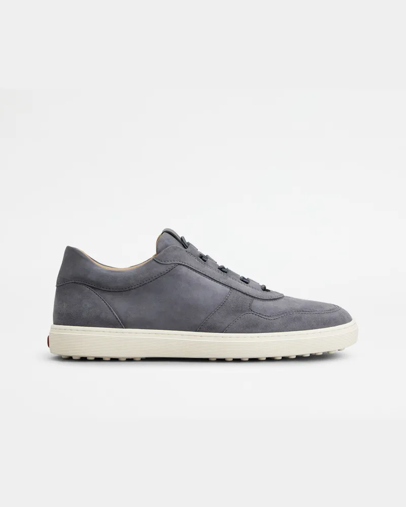 TOD'S Sneakers Red Dot aus Pashmy-Veloursleder, GRAU Shoes Grau