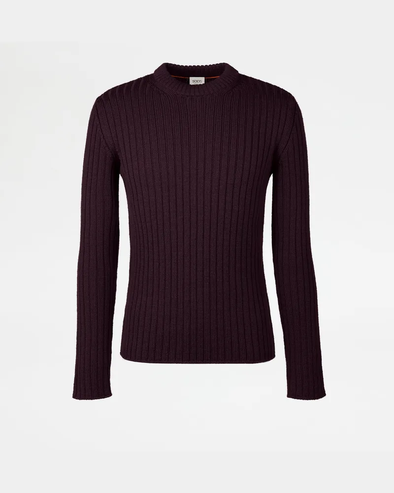 TOD'S Rundhalspullover aus Merinowlle, BORDEAUX, XX - Knitwear Bordeaux