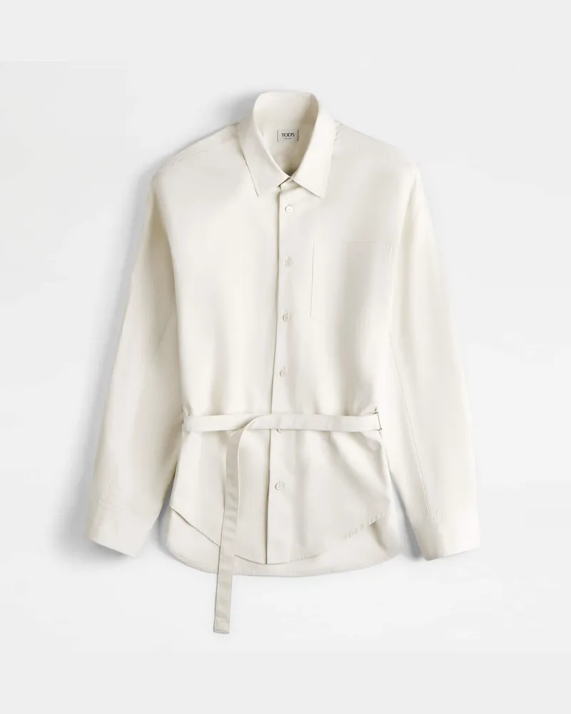 TOD'S Bluse aus Popeline, WEISS Shirts Weiss