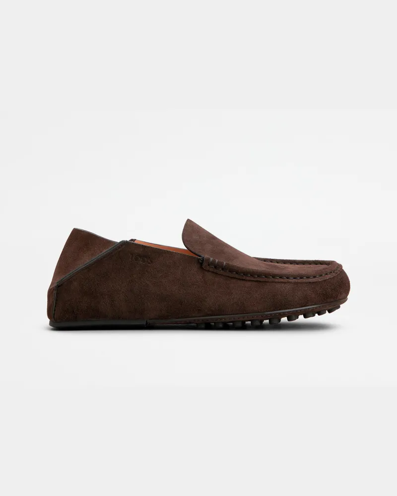 TOD'S Slipper-Loafers aus Veloursleder, BRAUN Shoes Braun