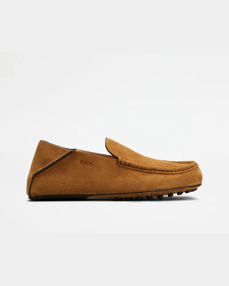 TOD'S Slipper-Loafers aus Veloursleder, BRAUN Shoes Braun