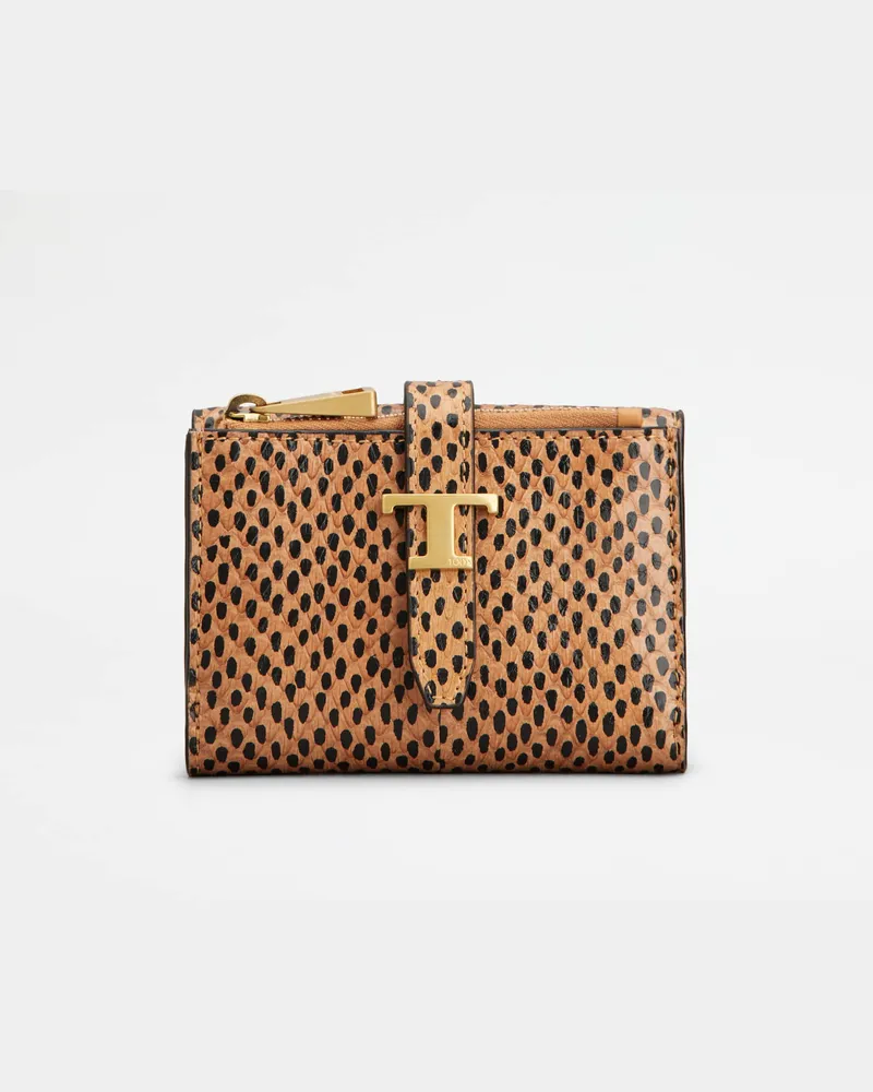 TOD'S Portemonnaie aus Reptilienleder, SCHWARZ,BRAUN,  - Wallets Schwarz