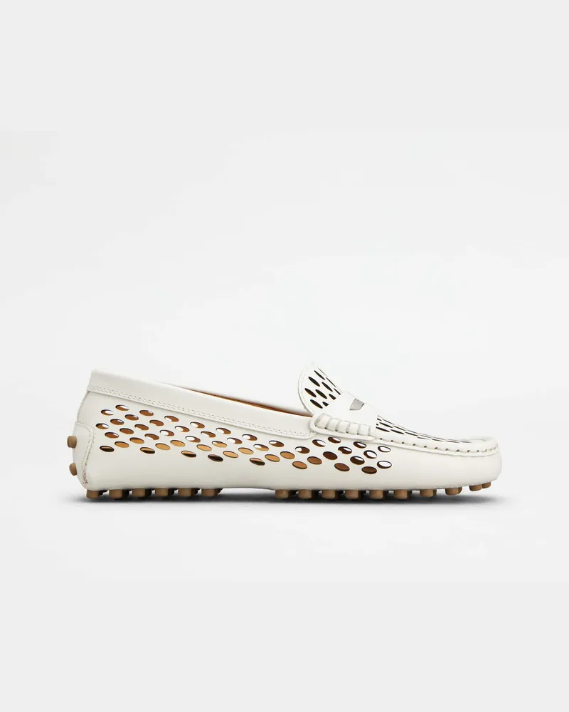 TOD'S Mokassins Gommino aus Leder, WEISS Shoes Weiss
