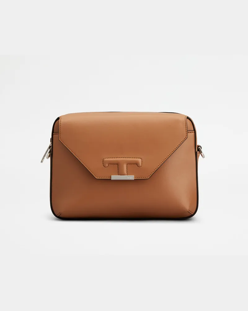 TOD'S Umhängetasche T Timeless aus Leder Mini, BRAUN,  - Bags Braun