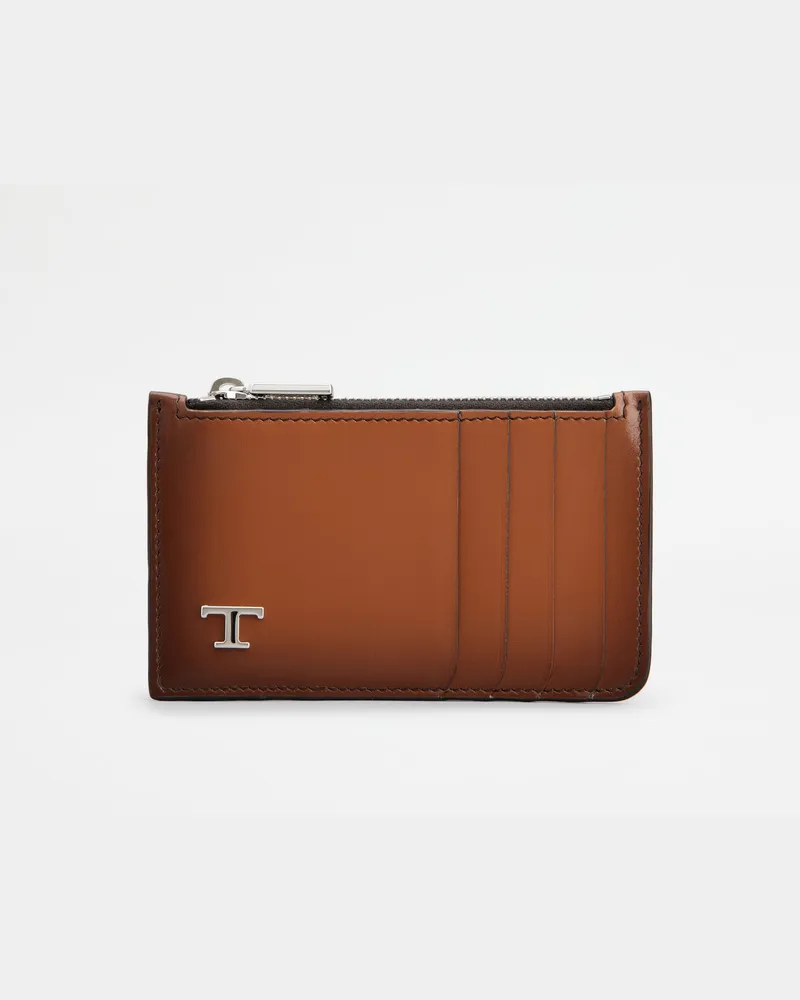 TOD'S Kreditkartenetui aus Leder, BRAUN,  - Wallets Braun