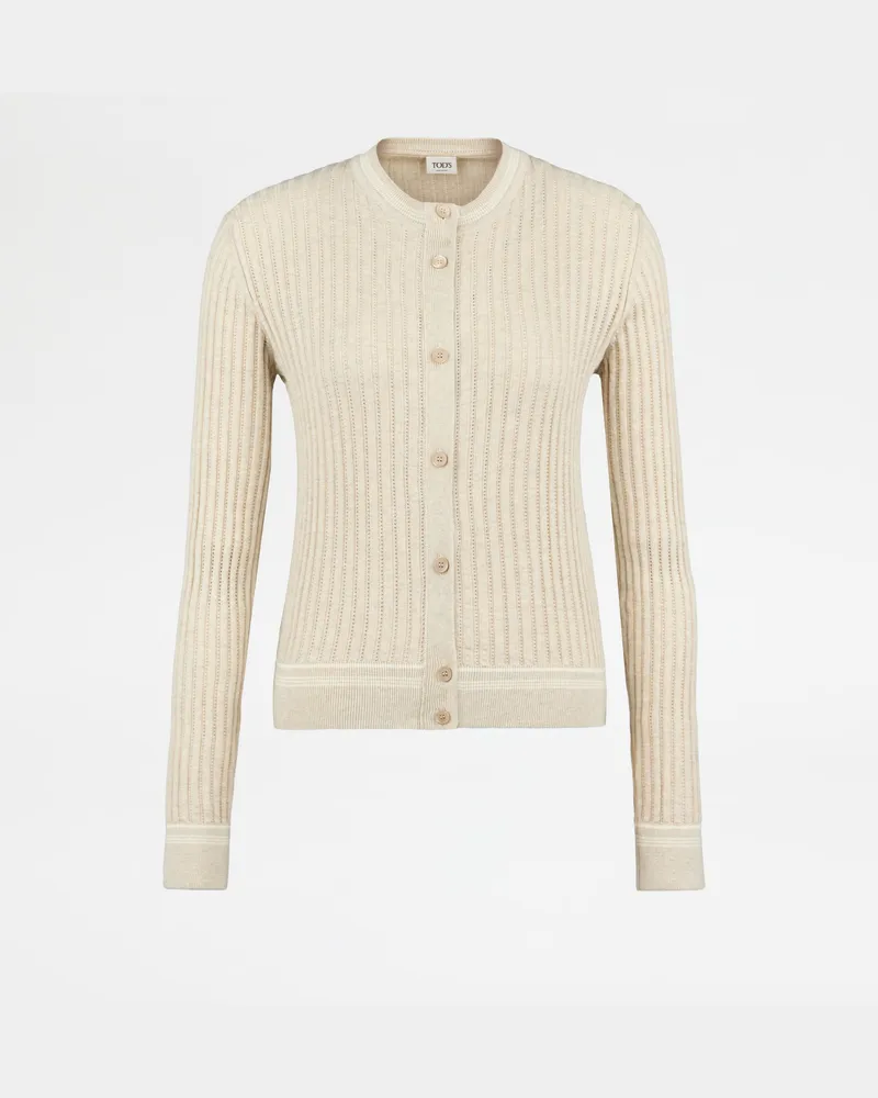 TOD'S Cardigan aus Baumwolle, BEIGE Knitwear Beige