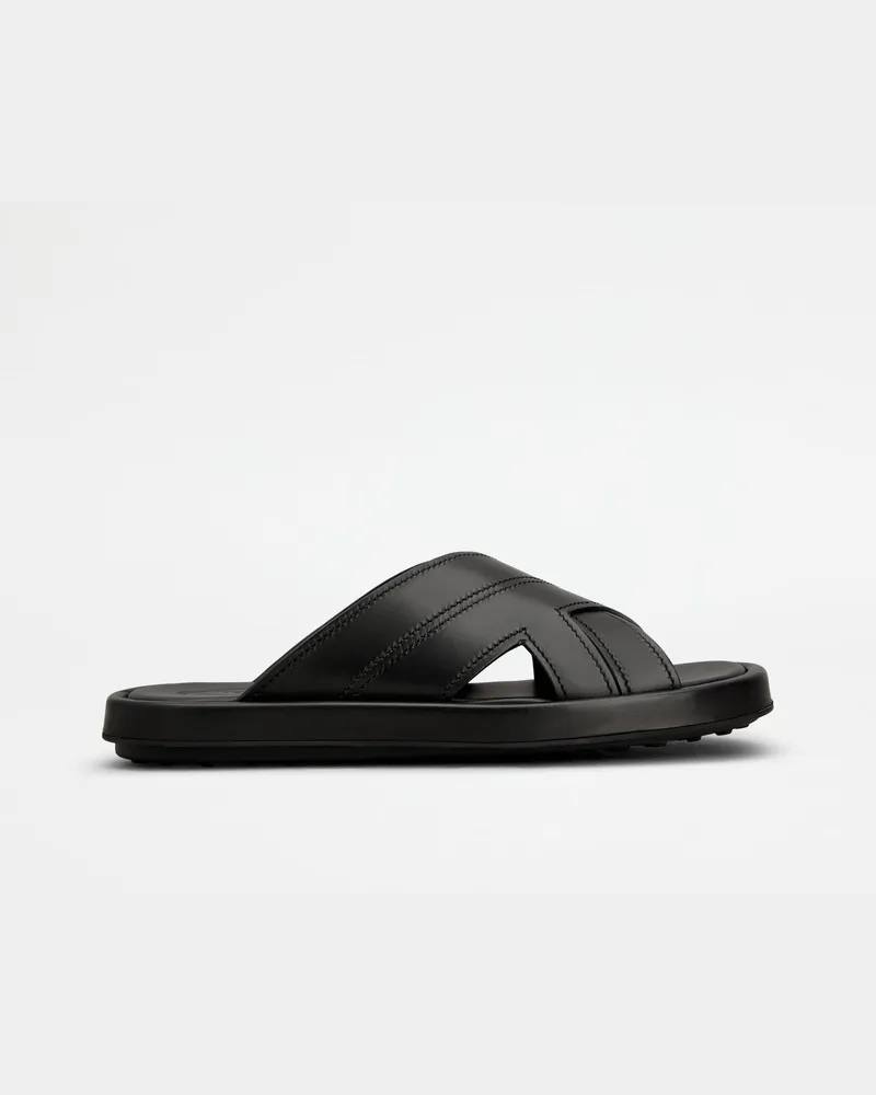 TOD'S Sandalen aus Leder, SCHWARZ Shoes Schwarz