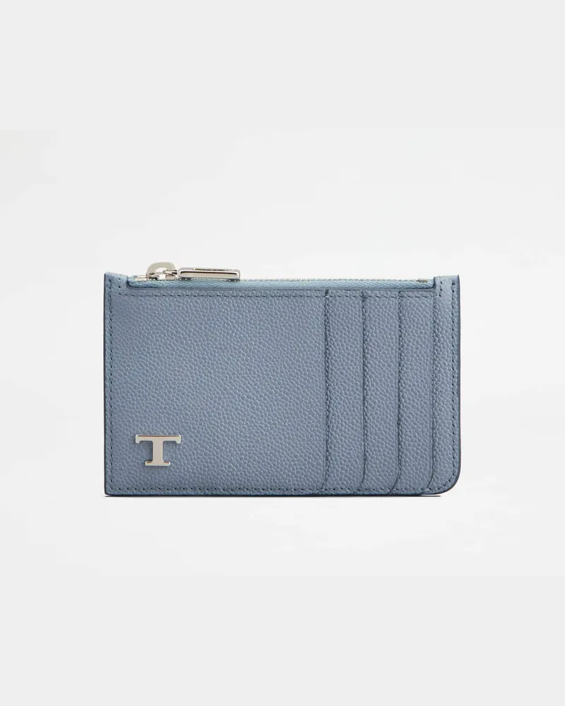 TOD'S Kreditkartenetui aus Leder, HELLBLAU,  - Wallets Hellblau