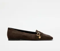Ballerinas aus Veloursleder, BRAUN Shoes