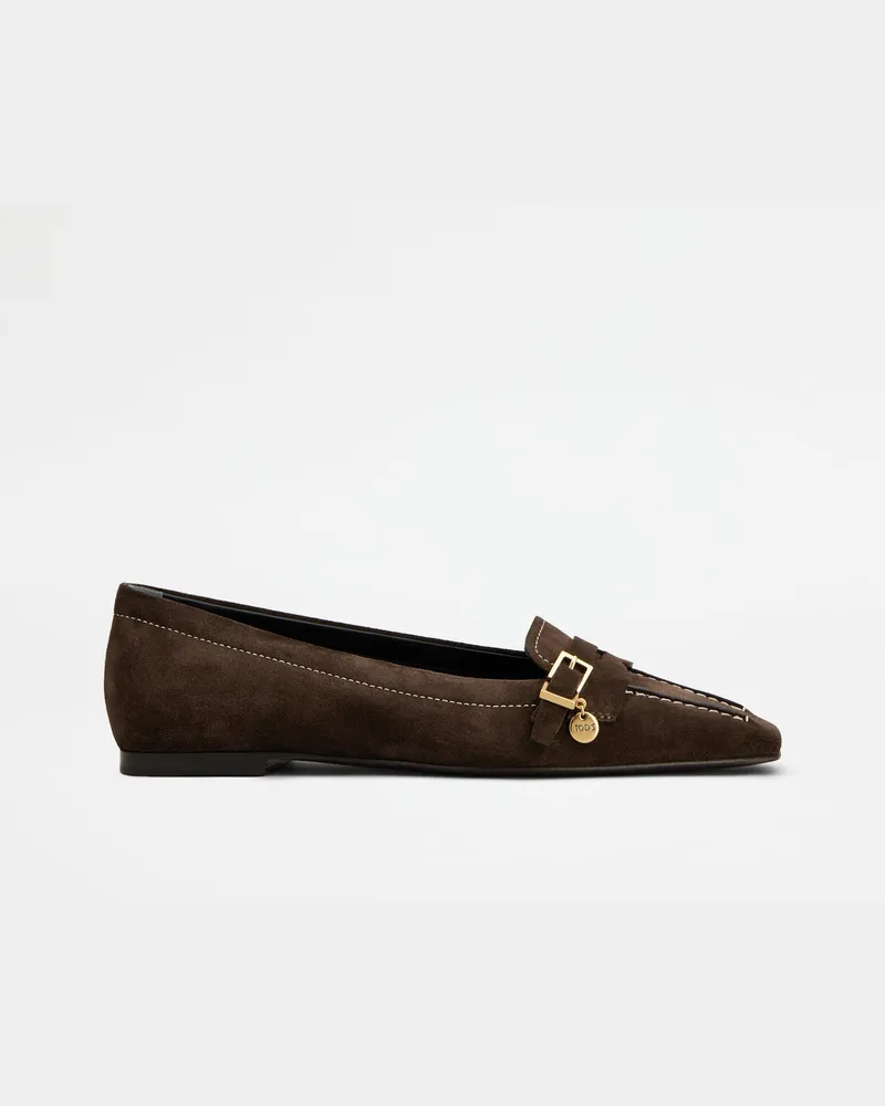 TOD'S Ballerinas aus Veloursleder, BRAUN Shoes Braun