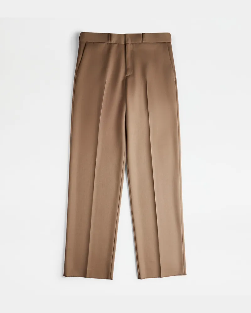 TOD'S Klassische Hose aus Wolle, BEIGE Trousers Beige