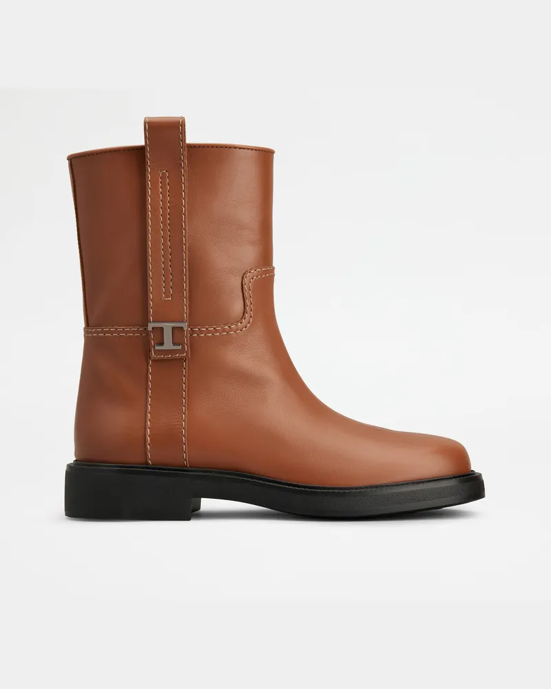 TOD'S Stiefeletten aus Leder, BRAUN Shoes Braun