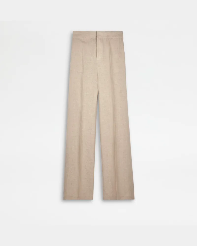 TOD'S Hose aus Leinen, BEIGE Trousers Beige
