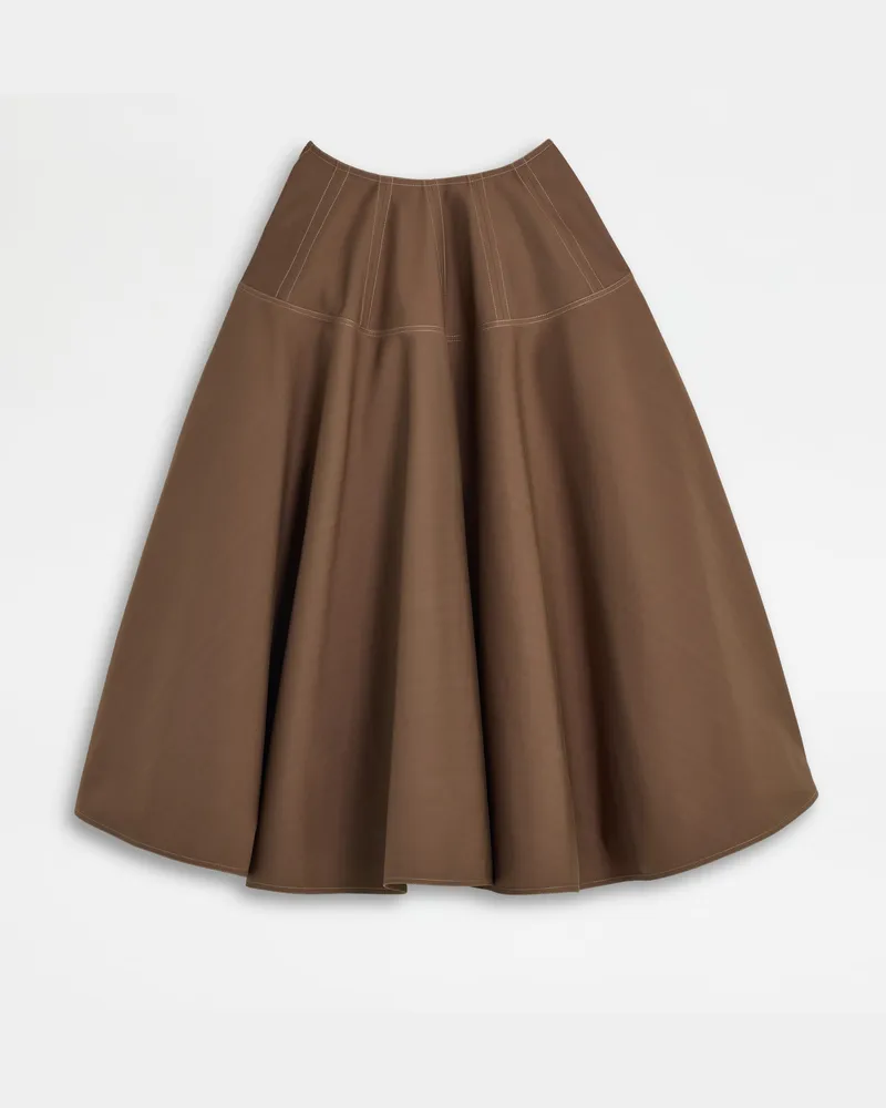 TOD'S Rock aus Baumwolle und Seide, BRAUN Skirts Braun