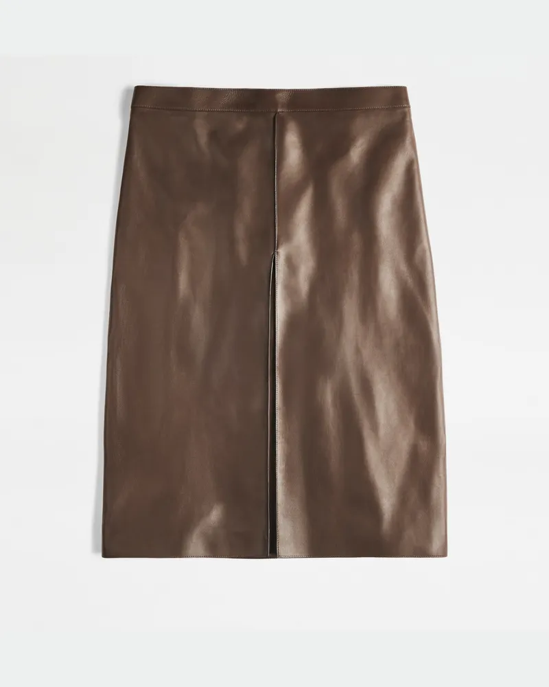 TOD'S Rock aus Leder, BRAUN Skirts Braun