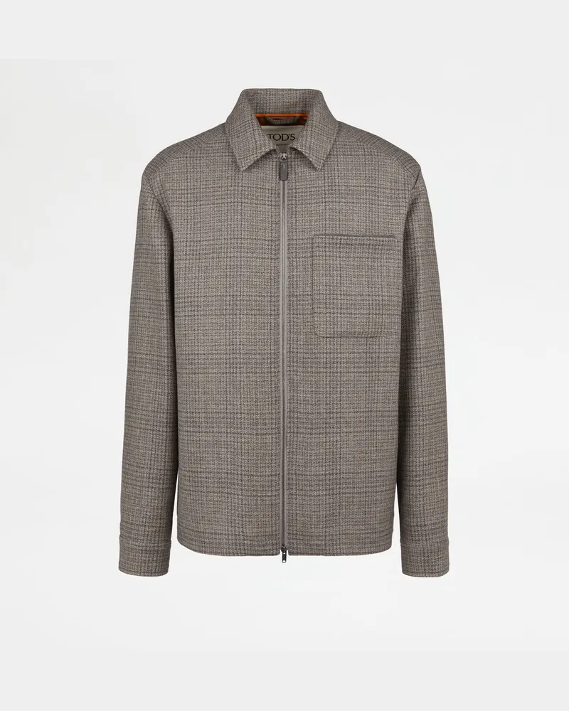 TOD'S Overshirt aus Wolle, GRAU, XX - Coat / Trench Grau