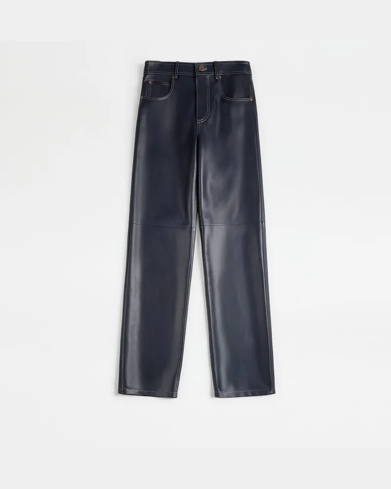 TOD'S 5-Pocket-Hose aus Nappaleder, BLAU Trousers Blau