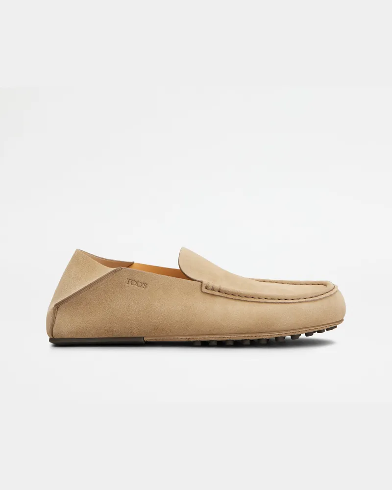 TOD'S Slipper-Loafers aus Veloursleder, BEIGE Shoes Beige