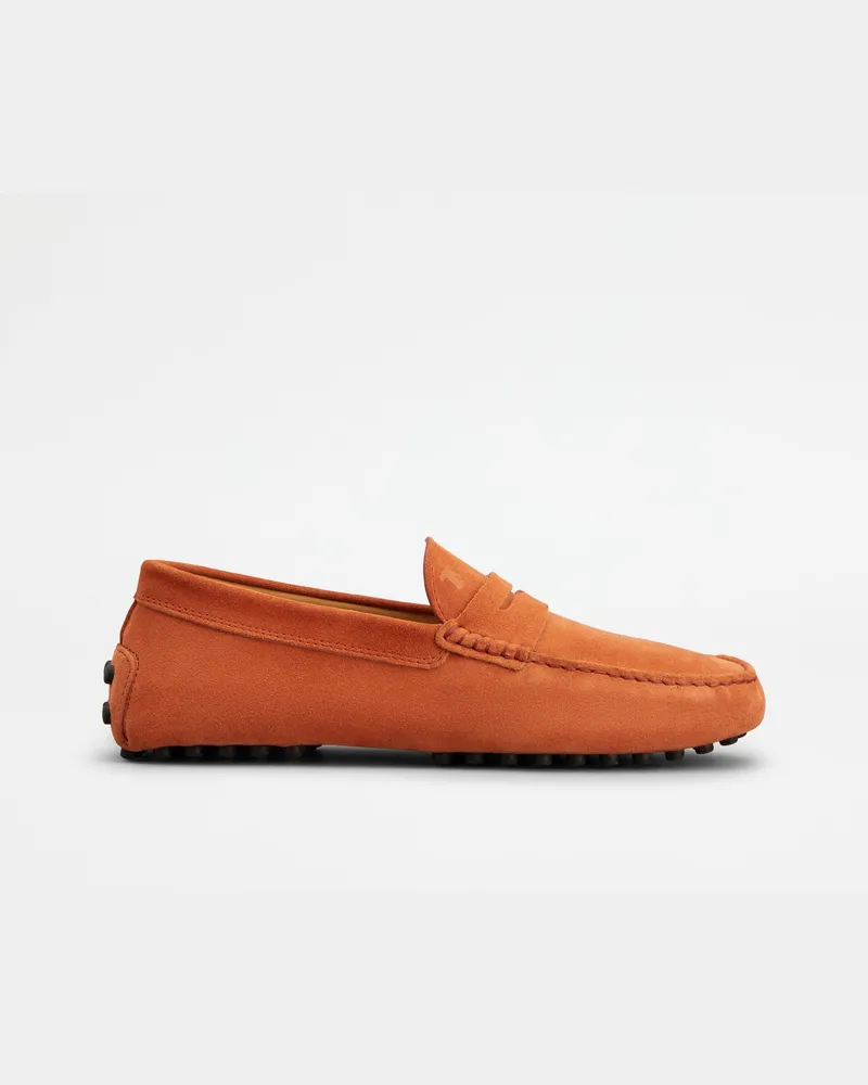 TOD'S Mokassins Gommino aus Veloursleder, ORANGE Shoes Orange