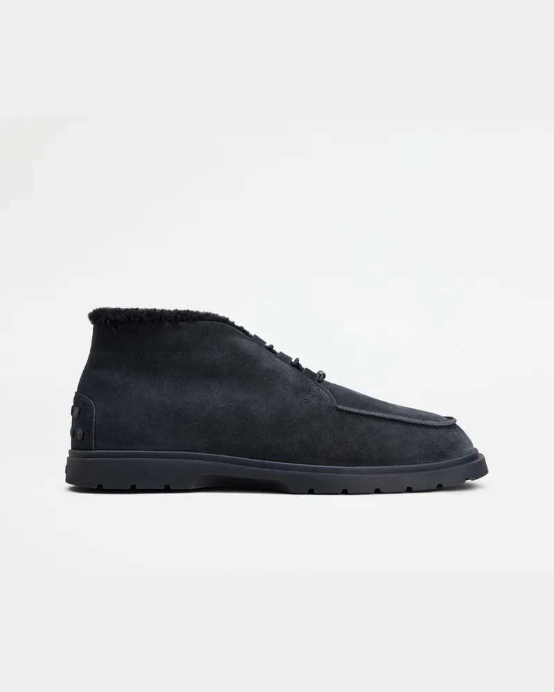 TOD'S Desert Boots aus Veloursleder, BLAU Shoes Blau