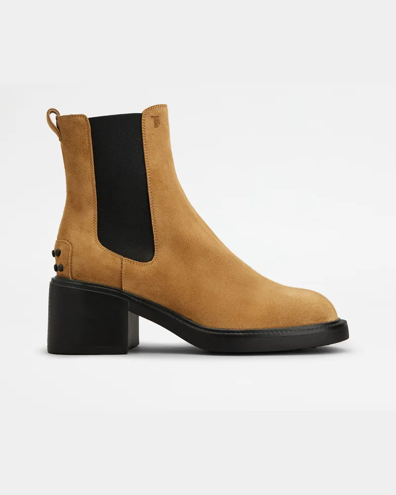 TOD'S Stiefeletten aus Veloursleder, BRAUN Shoes Braun