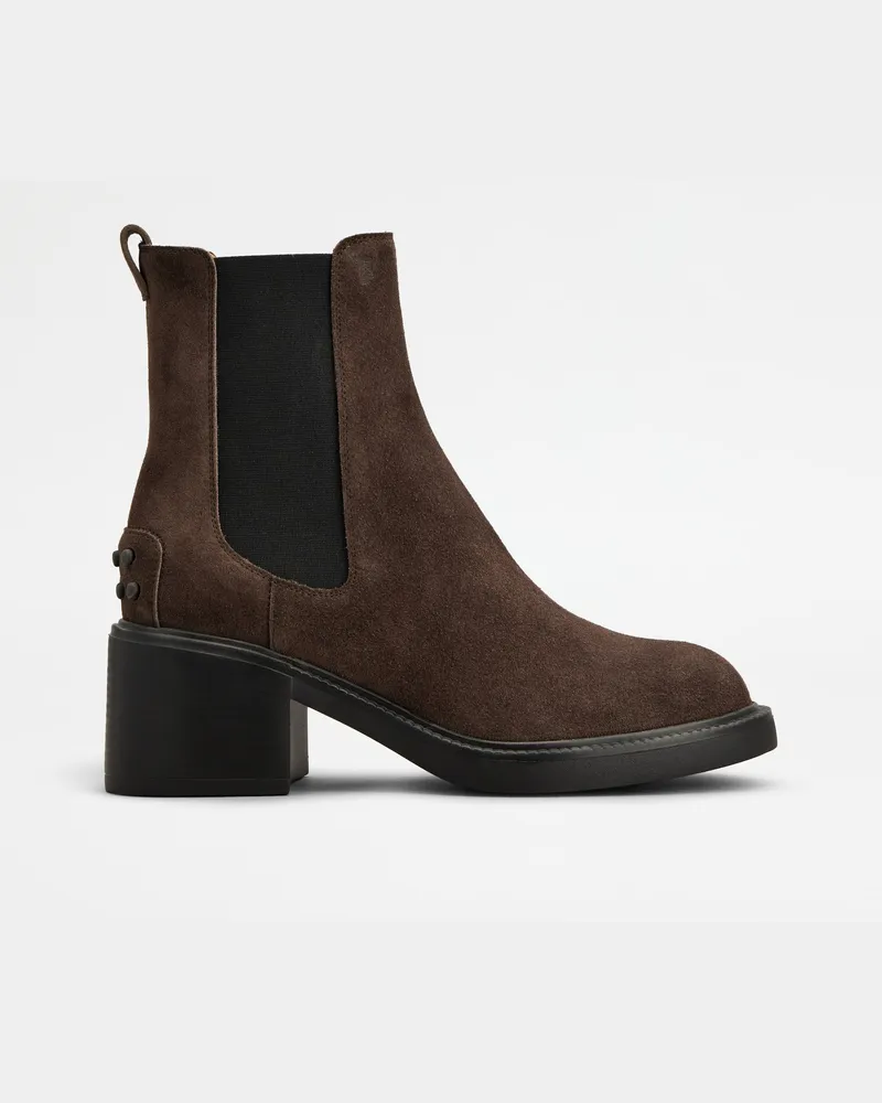 TOD'S Stiefeletten aus Veloursleder, BRAUN Shoes Braun