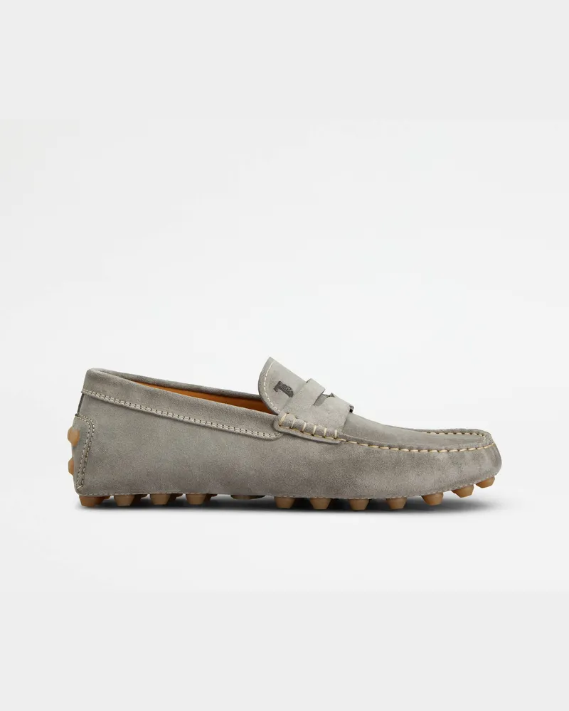 TOD'S Mokassins Gommino Bubble aus Veloursleder, GRAU Shoes Grau