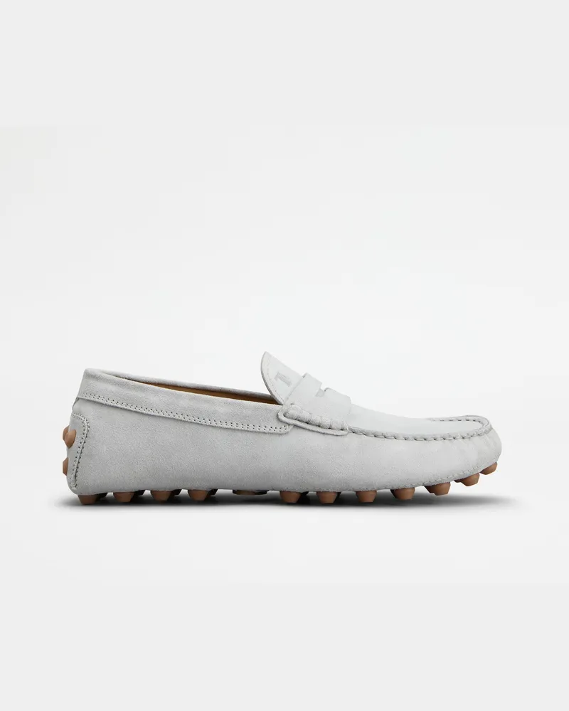 TOD'S Mokassins Gommino Bubble aus Veloursleder, GRAU Shoes Grau