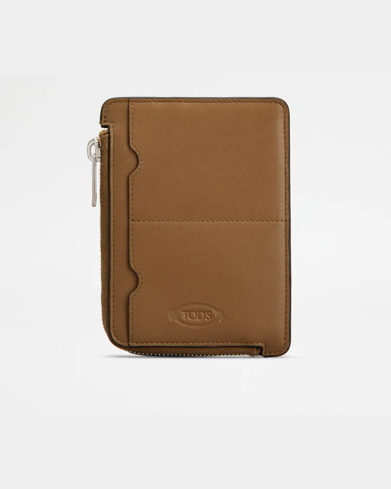 TOD'S Pouch aus Leder Small, BRAUN,  - Wallets Braun