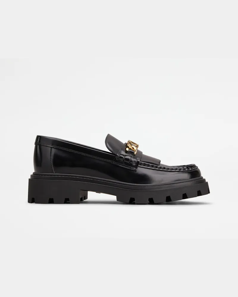 TOD'S Loafer mit Fransen Tod's aus Leder, SCHWARZ Shoes Schwarz