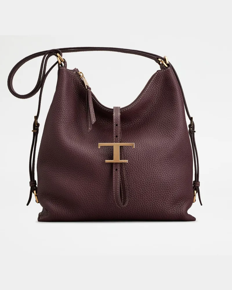 TOD'S Schultertasche T Timeless aus Leder Small, BORDEAUX,  - Bags Bordeaux