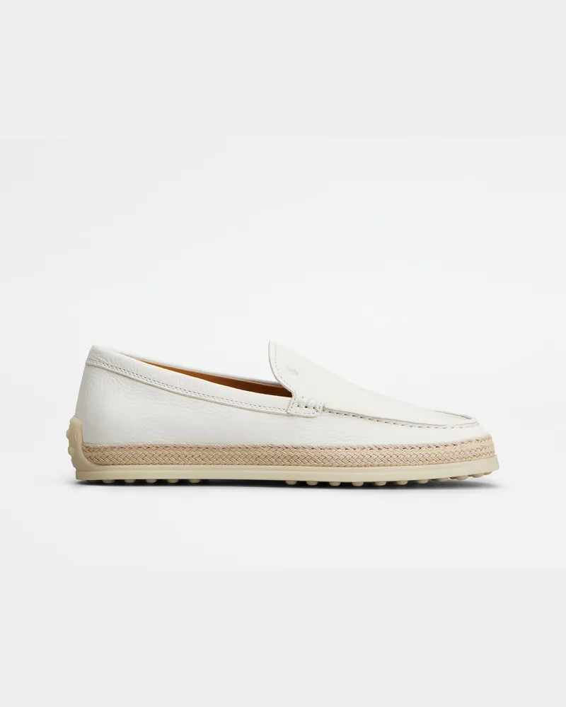 TOD'S Slipper-Loafers aus Leder, WEISS Shoes Weiss