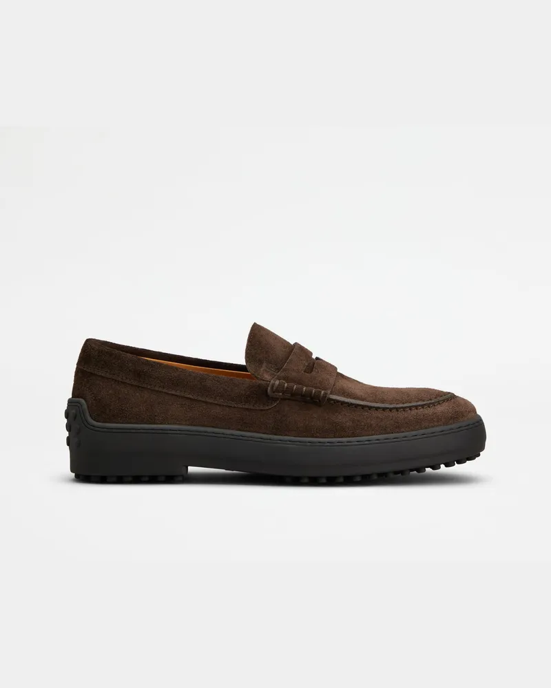 TOD'S Loafers Winter Gommino aus Veloursleder, BRAUN Shoes Braun